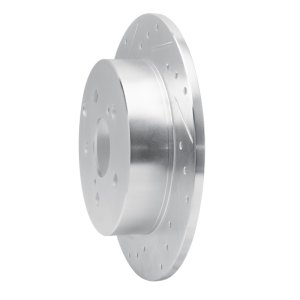 Pontiac Vibe Brake Rotor (1) - Rear Left - R1 Concepts - Drilled & Slotted - Silver - `09-`13